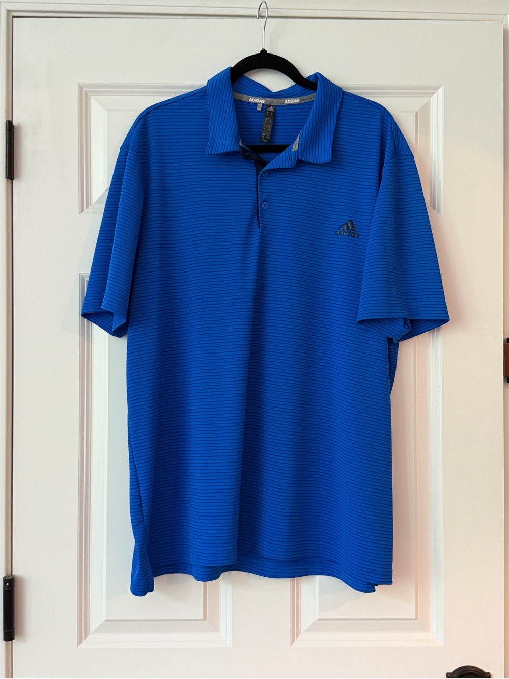adidas Men’s Blue Striped Golf Polo Size XXL